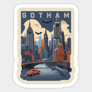 Retro Design Gotham Sticker